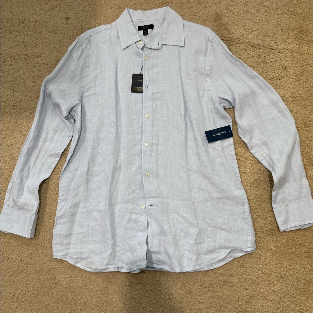 Club Room Light Gray Casual Button Down Shirt